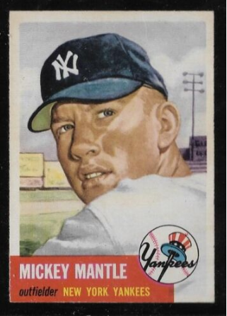 1952 Topps Mickey Mantle Baseball Card Minimalist Art | Canvas Print