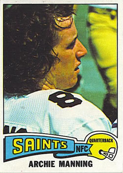 1972 Topps #55 Archie Manning New Orleans Saints Rookie Football Card EX+ -  E/M