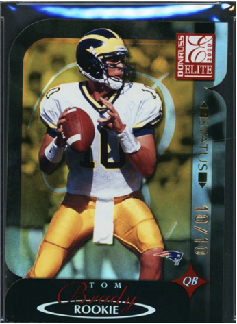 2000 Donruss Elite Status #183 Tom Brady Rookie Card /10 - $137,521