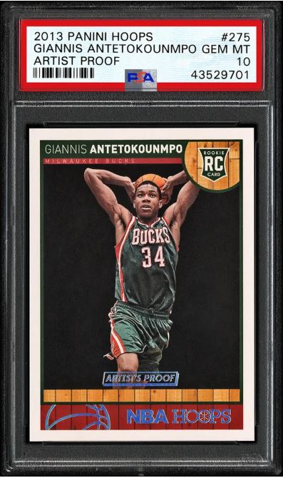 2013 Hoops Giannis Antetokounmpo Rookie Card #275 (ARTIST PROOF) 