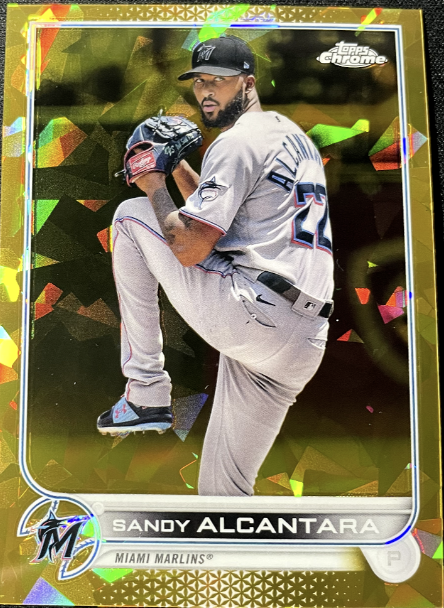 2022 Topps Chrome Sapphire Edition Gold Sandy Alcantara /50 #606