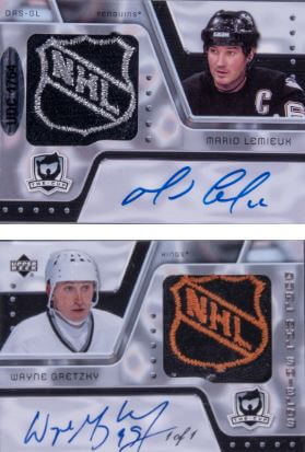  2006 Upper Deck The Cup Dual NHL Shields Wayne Gretzky Mario Lemieux Patch Autograph #DASGL 1/1 – $91,200