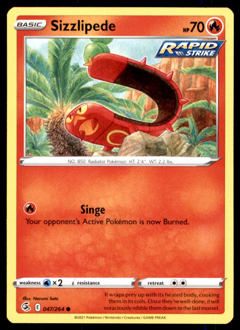 sizzlipede pokemon card - SV018/SV122 Shiny Holo Rare Fusion Strike Singles Sizzlipede Trading Cards: Values, Rookies
