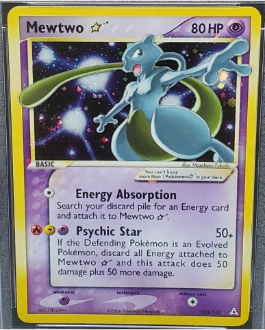 2006 Pokémon Gold Star EX Holon Phantoms Holo Mewtwo #103