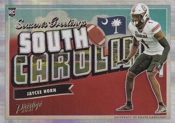 Jaycee Horn 2021 Leaf Flash Blue Auto 9/75 Carolina Panthers South Carolina