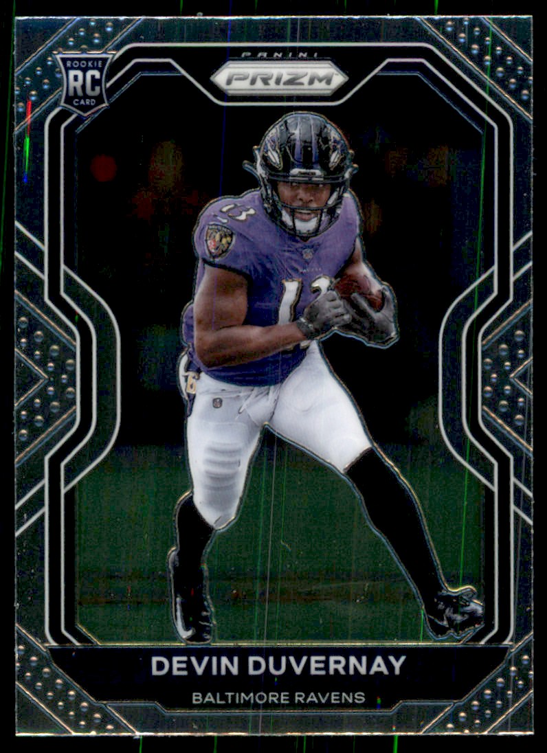 2020 Panini Contenders Rookie Green Foil Jersey Patch Devin Duvernay RC  Ravens