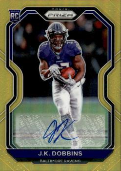 2021 Panini Mosaic - JK Dobbins Green Prizm #20 - Baltimore Ravens 