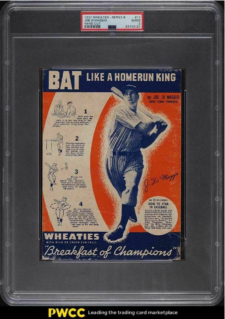 1937 Wheaties-Series 6 Hand Cut Joe DiMaggio #11