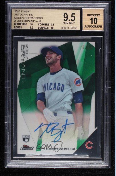 2015 Topps Finest - Autographs Green Refractor #FA-KB Kris Bryant /99