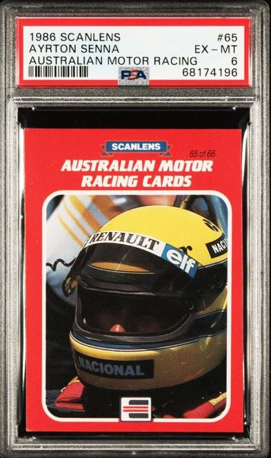 1986 Scanlens Motor Racing Ayrton Senna Rookie Card #65