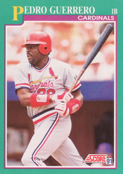Pedro Guerrero - Cardinals #250 Fleer 1990 Baseball Trading Card