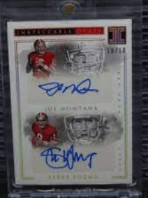 2017 Impeccable Joe Montana Steve Young Holo Gold Dual Autograph Auto #10/10