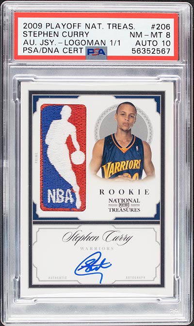 2009 NATIONAL TREASURES STEPHEN CURRY ROOKIE LOGOMAN AUTOGRAPH