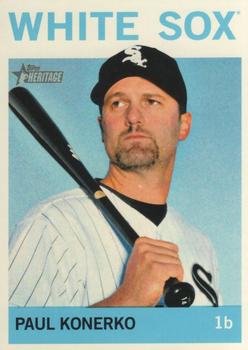 Paul Konerko player used bat patch baseball card (Chicago White Sox) 2007  Topps Heritage Pieces of Greatness #PGPK
