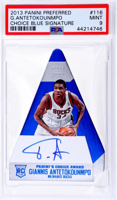 2013 Panini Preferred Giannis Antetokounmpo RC Autograph #116 Choice Blue Signature #/60