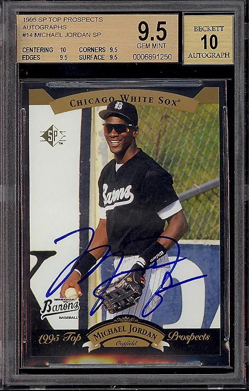 1995 SP Top Prospects Autographs Michael Jordan #14 PSA 9.5