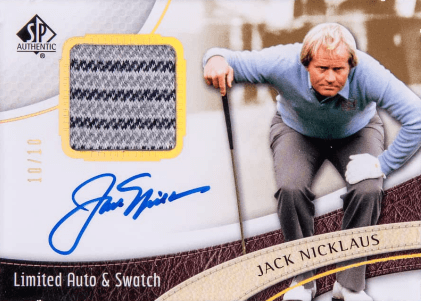 2014 Upper Deck SP Authentic Limited Autograph Swatch Jack Nicklaus Signed Patch Card #29 /10