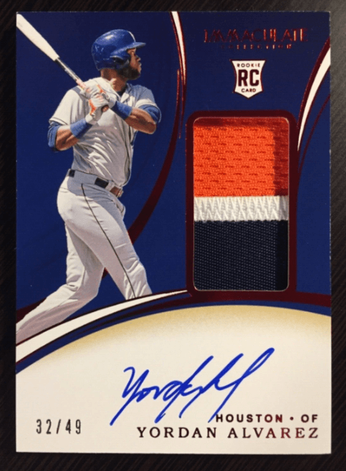 2020 Panini Immaculate Yordan Alvarez Rookie Patch Auto