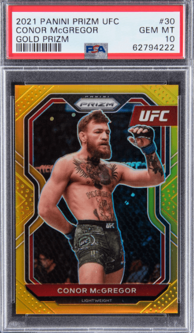 2021 Panini Prizm UFC Gold Prizms Conor McGregor #30 /10  —$31,800