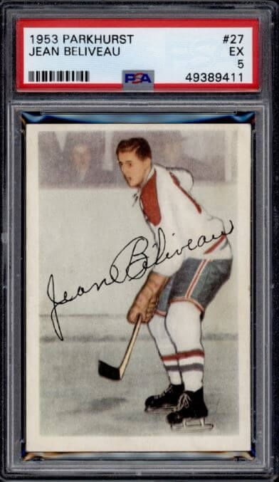 1953 Parkhurst Jean Beliveau Rookie Card #27