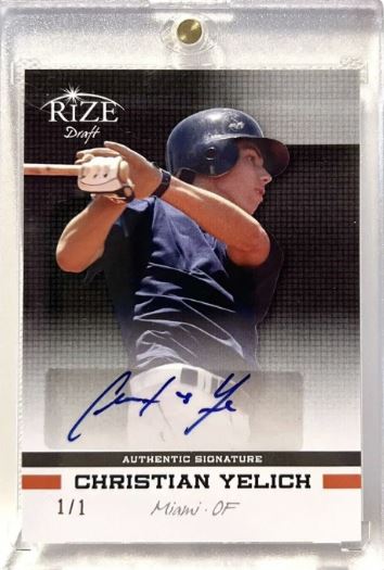 2012 Leaf Rize Draft Christian Yelich Rookie Auto Blank Back Proof 1/1