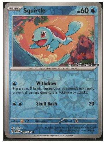 2023 Pokémon Center Exclusive 151 Stamped Promo Card Squirtle #7 - $880