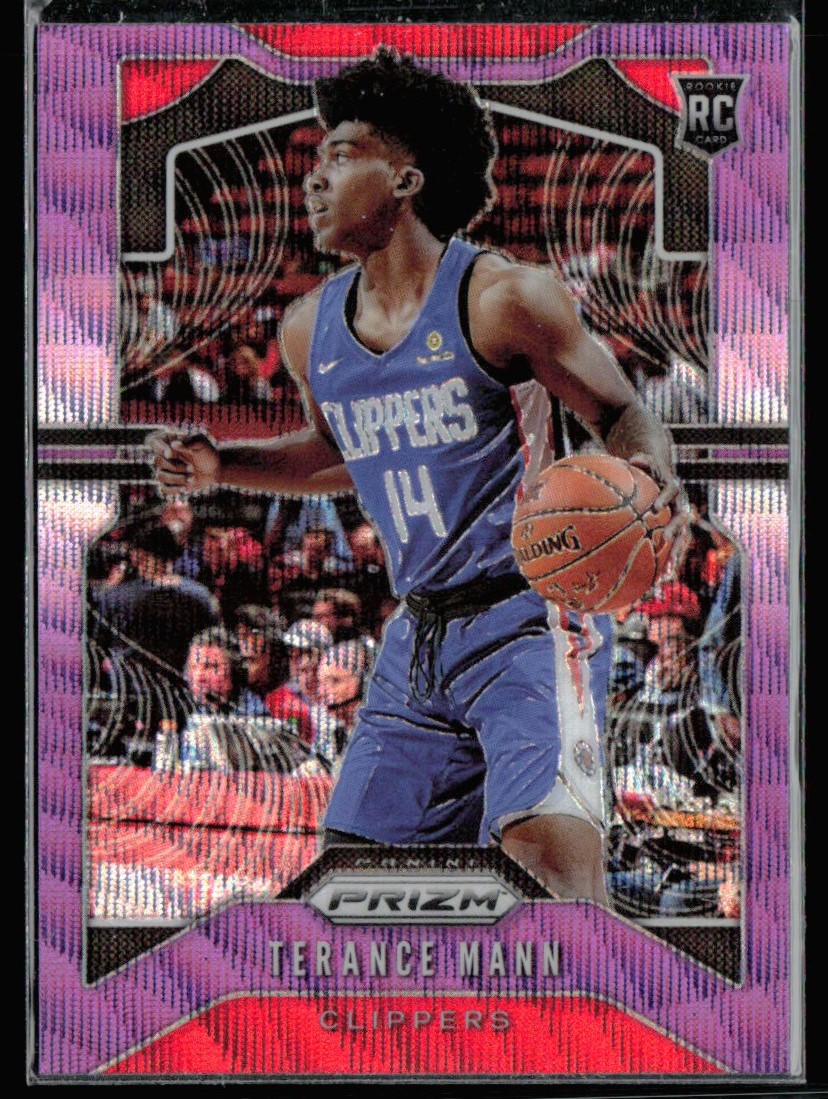 Terance Mann 2019-20 PRIZM RED WAVE ROOKIE RC # 296 LOS ANGELES CLIPPERS