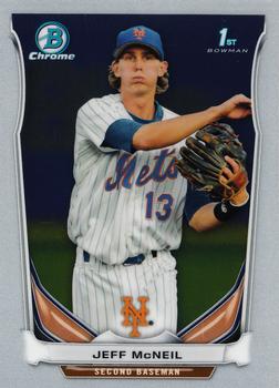 Jeff McNeil player worn jersey patch baseball card (New York Mets