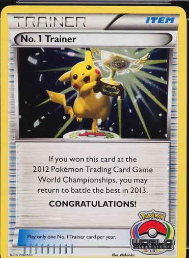 2012 Pokémon World Championships Pikachu Trophy No. 1 Trainer - $72,000
