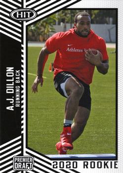 A.J. Dillon 2020 Panini Obsidian Rookie Patch Autograph Football Card #226-  #14 of 40!