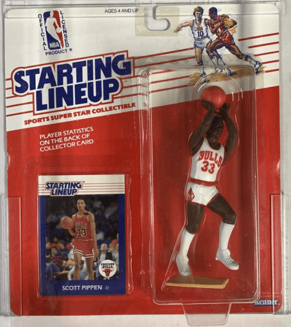 The Scottie Pippen card and figure on the card