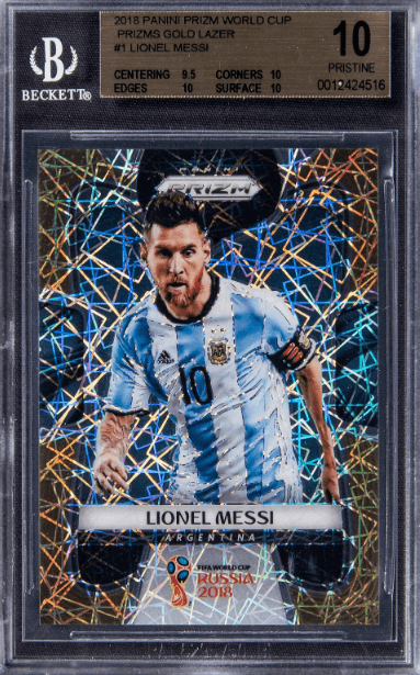 2014 Panini Prizm World Cup Lionel Messi #1 Gold Lazer 