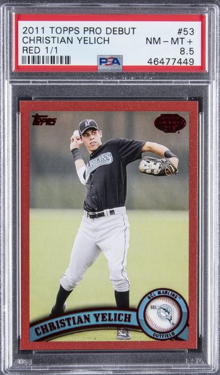 2011 Topps Pro Debut Christian Yelich #53 (RED 1/1) RC