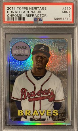 2018 Topps Heritage Ronald Acuna Jr. Rookie Card Chrome Refractor #58 