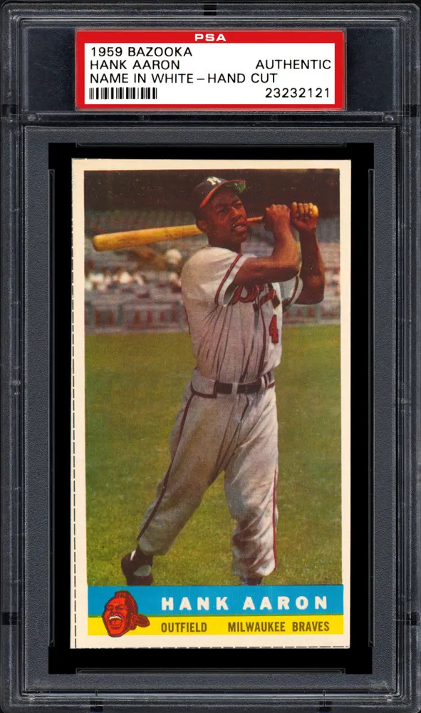 1959 Bazooka Hank Aaron Hand Cut PSA 8