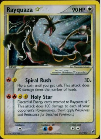 2005 Pokémon Gold Star Holo Rayquaza #107 - $48,598
