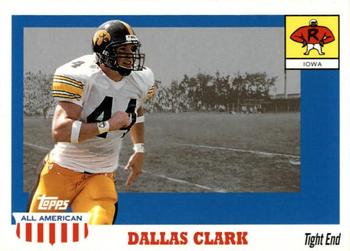 Dallas Clark player worn jersey patch football card (Indianapolis