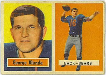 : 1955 Bowman Regular (Football) Card# 62 George Blanda of the  Chicago Bears Ex Condition : Collectibles & Fine Art