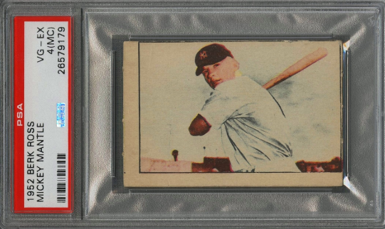 1952 Topps Mickey Mantle Baseball Card Minimalist Art | Canvas Print