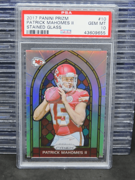 2017 Panini Prizm Patrick Mahomes Stained Glass #10 Rookie Card