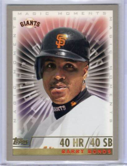 2000 Topps Barry Bonds Magic Moments 40 HRS/40 SB #476