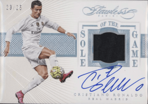 2016 Panini Flawless Sole of the Game Cristiano Ronaldo Patch Autograph Card