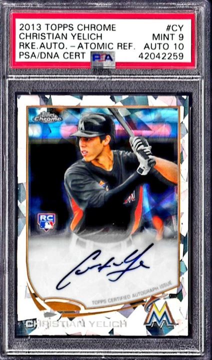 2013 Topps Chrome Rookie Autograph Christian Yelich #CY (ATOMIC REFRACTOR)
