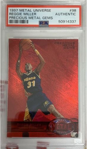 1997 Metal Universe Precious Metal Gems Reggie Miller #98
