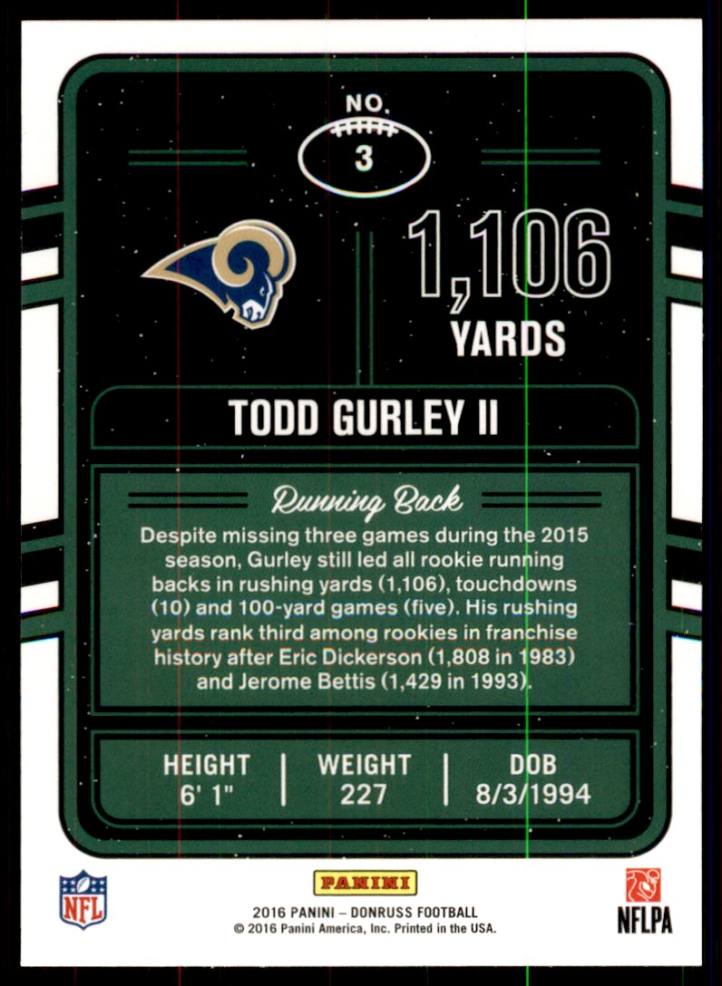 2016 Donruss Football Card Random Pick - Base Cards Numbered 1-250 In Near Mint Condition