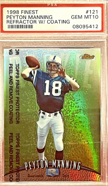 1998 Topps Finest Peyton Manning RC #121 (Refractor With Coating)
