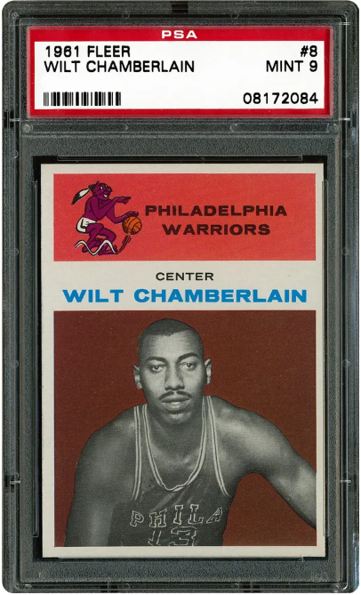 1961 Fleer Wilt Chamberlain Rookie Card #8