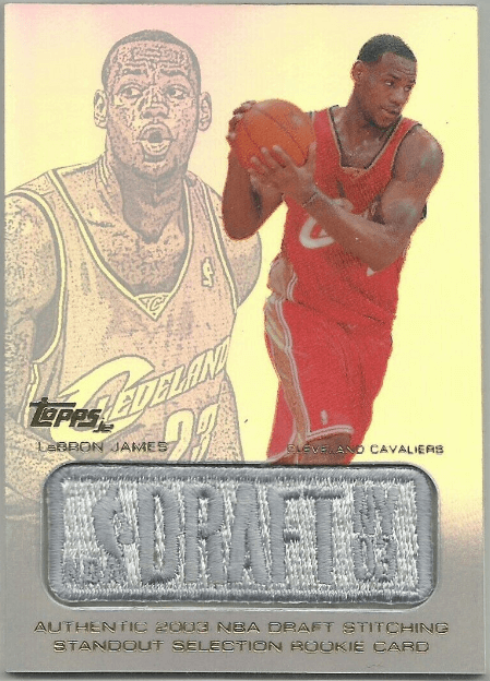 2003-04 Topps Lebron James Jersey Edition Draft Stitching SS Rookie Card