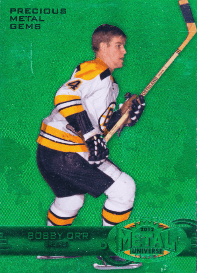 BOBBY ORR 2012 Fleer Retro Universe 1 Precious Metal Gems Green 1/10  - $13,100