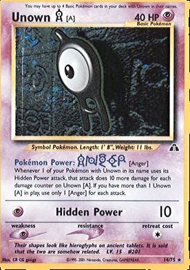 1995 unown pokemon card value Over the Brick  Pokmon Common Retreat cost Unown  Unseen Forces (UF)